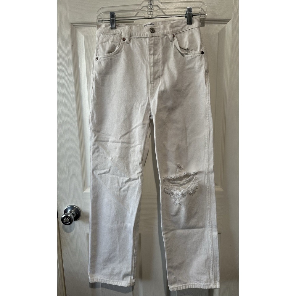 reformation cowboy high rise straight jeans White 26